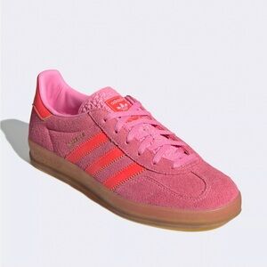 adidas Originals Gazelle Indoor sneakers in pink and red